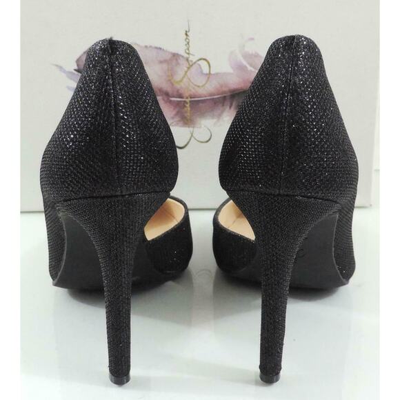 Jessica Simpson Claudette D'Orsay Dress Pump Heels Black Sparkle Mesh - Picture 5 of 7